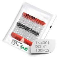 (Pack of 100 Pieces) Chanzon 1N4001 Rectifier Diode 1A 50V DO-41 (DO-204AL) Axial 4001 IN4001 1 Amp 50 Volt Electronic Silicon Doorbell Diodes