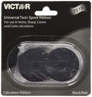 Victor 7010 Universal Twin Spool Ribbon for Compatible Sharp, Canon, Casio, and Other Calculators (1230-4, 1240-3A, 1297, 2640-2, 1260-3, 1280-7, 1460-4, 1530-6, 1560-6, 1570-6), Black/Red