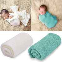 Outgeek Newborn Baby Photography Props 2 Pcs Long Ripple Wrap Newborn Props Baby Photo Props DIY Newborn Photography Wrap (White and Peppermint Green)