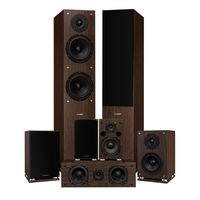 Fluance Elite Series Surround Sound Home Theater 7.0 Channel Speaker System Including Three-Way Floorstanding, Center Channel, Surround & Rear Surround Speakers - Walnut (SX70WR)