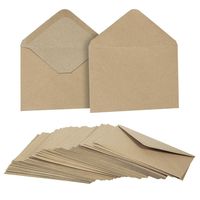 50 Pieces Kraft Envelopes - 4.6 x 6.3 Inches Contour Flap Envelopes - Perfect for Weddings, Graduations, Baby Showers - 120 GSM