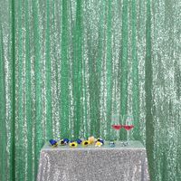 PartyDelight Sequin Backdrop, Photo Booth, Wedding Curtain Special Events, Party, Mint Green, 7FTx7FT