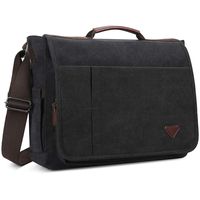 Laptop Bag,Mess Computer Bag,15.6 inch Shoulder Benger Bag,Canvas Shoulderag (17.3, Black)