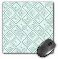 3D Rose"White and Mint Green Modern Diamond Pattern" Matte Finish Mouse Pad - 8 x 8" - mp_212466_1
