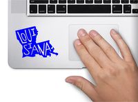 ExpressDecor State Name Louisiana Keypad Computer Laptop Symbol Decal Family Love Car Truck Sticker Window (Blue)