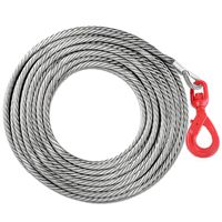 BestEquip Winch Cable 1/2 Inch x 100Ft Replacement Wire Rope 6600LBS with Self Locking Swivel Hook Tow Truck Flatbed