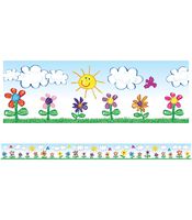 Carson Dellosa | Flowers Kid-Drawn Bulletin Board Borders | 12 Strips, 36ft