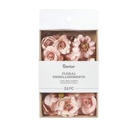 Darice 30061966 Mulberry Floral Embellishments: Pink, 1.75 inches, 24 Pack