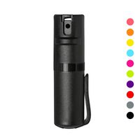 POM Black Pepper Spray Pocket Clip Model - Maximum Strength Self Defense OC Spray Safety Flip Top 10ft Range Running and Outdoors (Black)