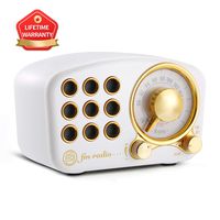 Portable Vintage Wireless Stereo Speaker,1920s Retro FM Radio, with Old Fashioned Classic Style, Strong Bass Enhancement, Loud Volume, Supports Bluetooth 4.2 Connection AUX TF Card MP3 Player White