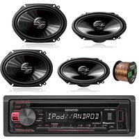 Kenwood KDC168U Car CD Player Receiver USB AUX Radio - Bundle Combo with 4X Pioneer TSG6820S 250-Watt 6x8 inch 2-Way Coaxial Car Audio Speakers + Enrock 50 Ft 16 Gauge Speaker Wire
