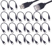 20 Pack (15cm - 6inch) Adjustable Flexible USB 2.0 Male to Female Extension Plug/Socket Adapter Cable - Worlds Shortest USB 2.0 Extension Cable