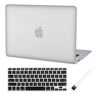 Laptop Hard Case MacBook Air 13 inch Case Clear See Through A1369 A1466 Hard Shell Case Cover (MacBook Air 13 Inch A1369 & A1466) with Silicone Keyboard Cover and Dust Brush-Crystal Clear
