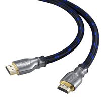 4KHDMI Cable 3ft - BUSUQ HDMI 2.0 @60HZ) Ready 26AWG Nylon Braided- High Speed 18Gbps - Gold Plated Connectors - Ethernet, Audio Return - Video 2160p, for HDR 1080p - Xbox Playstation PS4 PC, TV