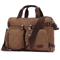 17 Inch Laptop Backpack,Hybrid Laptop Backpack Messenger Bag / Convertible Briefcase Backpack BookBag Rucksack Satchel Waxed Canvas