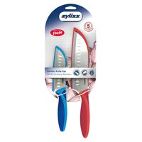 ZYLISS 2 Piece Santoku Knife Set with Sheath Covers, Stainless Steel