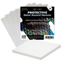 Outer Vinyl Record Sleeves by Record Investor, 100 Pack Crystal Clear 3 Mil Poly Cover Fits 12 Single, and Gatefold Albums, Durable LP Jacket Protector Sleeve