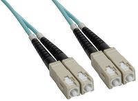 Amphenol FO-10GGBSCX20-002 SC-SC Duplex 10 Gb Multimode Fiber Optic Patch Cable, 50/125 OM3, 2 m, 6.6', Aqua