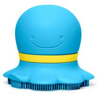 Skip Hop Moby & Friends Baby Bath Scrubber: Ultra-Soft Silicone Soap Sudsy, Blue Octopus