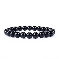 Cherry Tree Collection Gemstone Beaded Stretch Bracelet 8mm Round Beads | Large (Black Tourmaline)