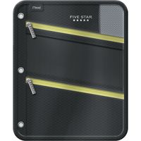 Five Star Pencil Pouch, Pen Case, Fits 3 Ring Binder, Zipper Pouch, Black/Yellow (50642CC8)