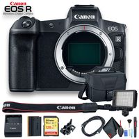 Canon EOS R Mirrorless Digital Camera International Model (3075C002) W/Bag, 128 GB Memory Card, LED Light and More