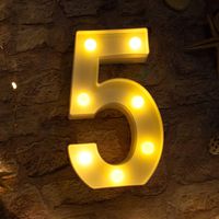 Brightown Decorative LED Marquee Light Up Number Letters Sign Night Light Party Wedding Birthday Party Christmas Lamp Home Bar Decor Battery Operated (5)