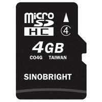 SINOBRIGHT 4GB Micro SD Card SDHC 4G TF Memory Card Class 4 with SD Adapter