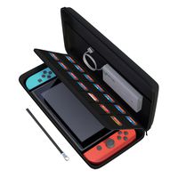 amCase Carrying Case for Nintendo Switch-14 Game Cartridge Holders with Zipper Protective Shell Travel Case (Black)