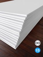Excelsis Design, Pack of 15, Foam Boards (Acid-Free), 22x28 Inches (Many Sizes Available), 1/8 Inch Thick Mat, White with White Core (Foam Core Backing Boards, Double-Sided Sheets)