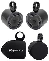 2 Rockville 6.5" 750W Rollbar Soundbar Speakers+ Covers for Jeep Wrangler