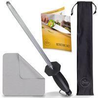Chefast Honing Steel Knife Sharpening Set: Combo Kit of 10-Inch Sharpener Rod, Cleaning Cloth, and Luxury Carry Bag - Honer/Stick for Kitchen, Butcher, and Chef Knives