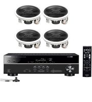 Yamaha 5.1-Channel Wireless Bluetooth 4K A/V Home Theater Receiver + Yamaha Natural Sound Custom Install In-Ceiling 3-Way 100 watts Speaker
