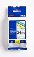 Brother TZe-151 Labelling Tape Cassette, 24 mm (W) x 8 m (L), Laminated, Brother Genuine Supplies - Black on Clear