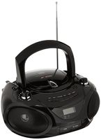 AXESS PB2703 Portable MP3/CD Boombox with AM/FM Stereo, USB, SD, MMC (Black)