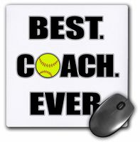 3D Rose"Softball Best Coach Ever" Matte Finish Mouse Pad - 8 x 8" - mp_210629_1