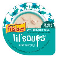 Purina Friskies Natural, Grain Free Senior Broth Wet Cat Food Complement, Lil' Soups Skipjack Tuna, 1.2 Ounce (Pack of 8)