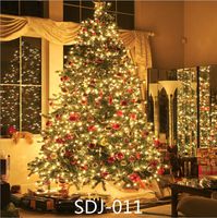 8x8ft Christmas Tree Theme Pictorial Cloth Poly Fabric Photo Backdrops Customized Studio Background Studio Props SDJ-011