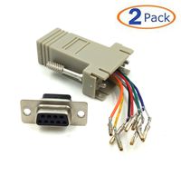 Exuun 9-Pin DB Female to RJ45 Female Connector Kit (2-Pack), Male Shielded Adapter Kit Modular Adapter Connector