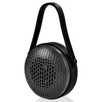 Blackweb Shower Water-Resistant Portable Rechargeable Bluetooth Wireless Speaker with Built-In Mic, Black (Non-Retail Packaging)