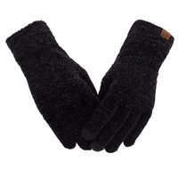 Women's Winter Touch Screen Gloves Chenille Warm Cable Knit 3 Touchscreen Fingers Texting Elastic Cuff Thermal Gloves