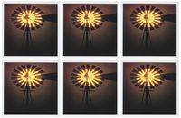 3dRose Image of A Sunset Filtering Thru A Windmill In Texas - Greeting Cards, 6 x 6 inches, set of 6 (gc_163138_1)