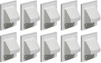 Arlington CE2-10 Recessed Low Voltage Cable Plate, 2-Gang, White, 10-Pack