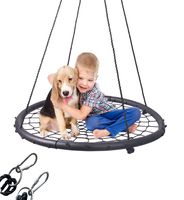 LaTazas Extra Large 40" Diameter Kids Web Net Swing Height Adjustable, Easy Installation Tree Swing Set for Playground Indoor and Outdoor Including 2 Carabiners Free