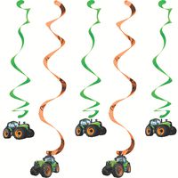 Creative Converting 318059 5 Count Tractor Time Hanging Decorations, Multicolor