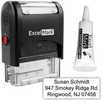 Custom Self Inking Rubber Stamp - 3 Lines - with Ink Bottle 5cc (A1539)