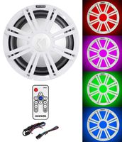 KICKER 45KMF102 10" Free Air Marine Subwoofer Sub+White Grille w/LED's+Remote