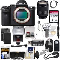 Sony Alpha A7 II Digital Camera Body with FE 24-240mm Lens + 64GB + Battery & Charger + Backpack + Strap + Tripod + Flash + Kit