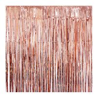 UTOPP 2 Pack Rose Gold Foil Fringe Curtains Photo Backdrop Party Decorations, 3ft x 8 ft Shiny Metallic Tinsel Party Door Curtain Photo Booth Props for Birthday Wedding Party Decor