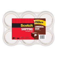 Scotch Commercial Grade Shipping Packaging Tape, 6 Rolls, Excellent Holding Power, 3" Core, 1.88 in x 54.6 yd (3750-6)
